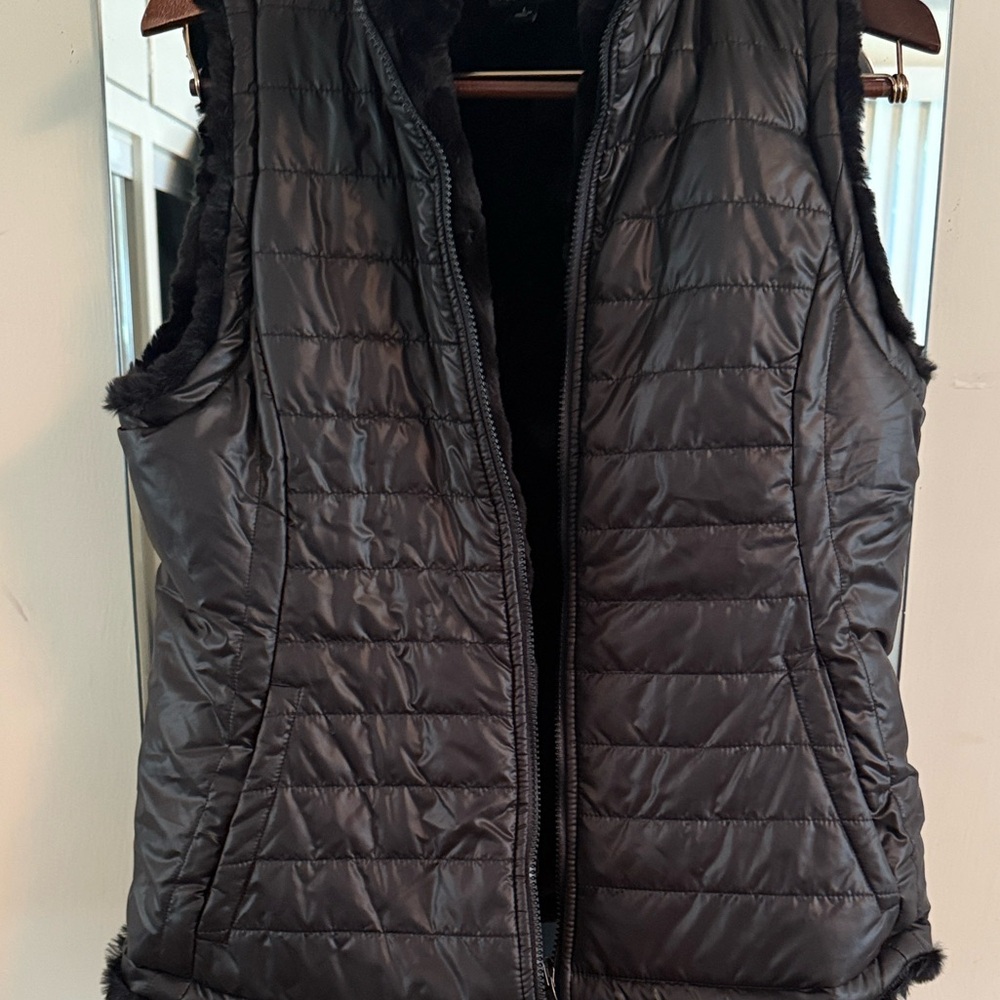Nicole Miller Charcoal Quilted Vest